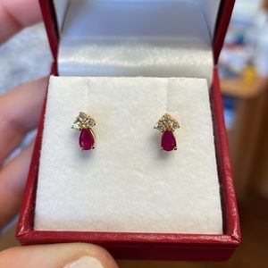 Diamond and ruby earrings